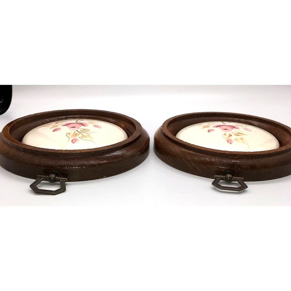 Vintage Set of 2 Homco Lasting Products Ceramic Wall Hanging Rose Hand Painted - Picture 12 of 12